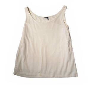 Eileen Fisher 100% Silk Off White Tank Top Small Good Condition